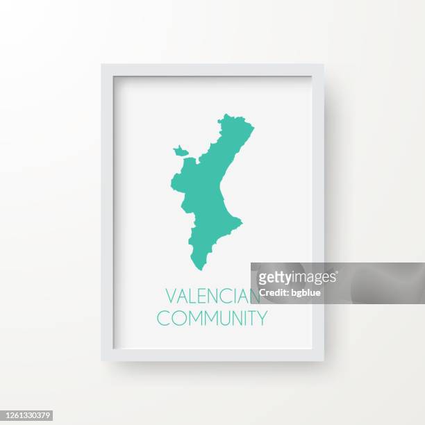 ilustrações de stock, clip art, desenhos animados e ícones de valencian community map in a frame on white background - valencia spain