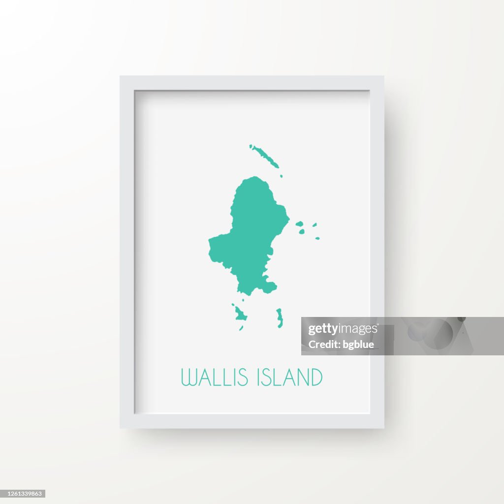 白い背景のフレーム内のウォリス島の地図