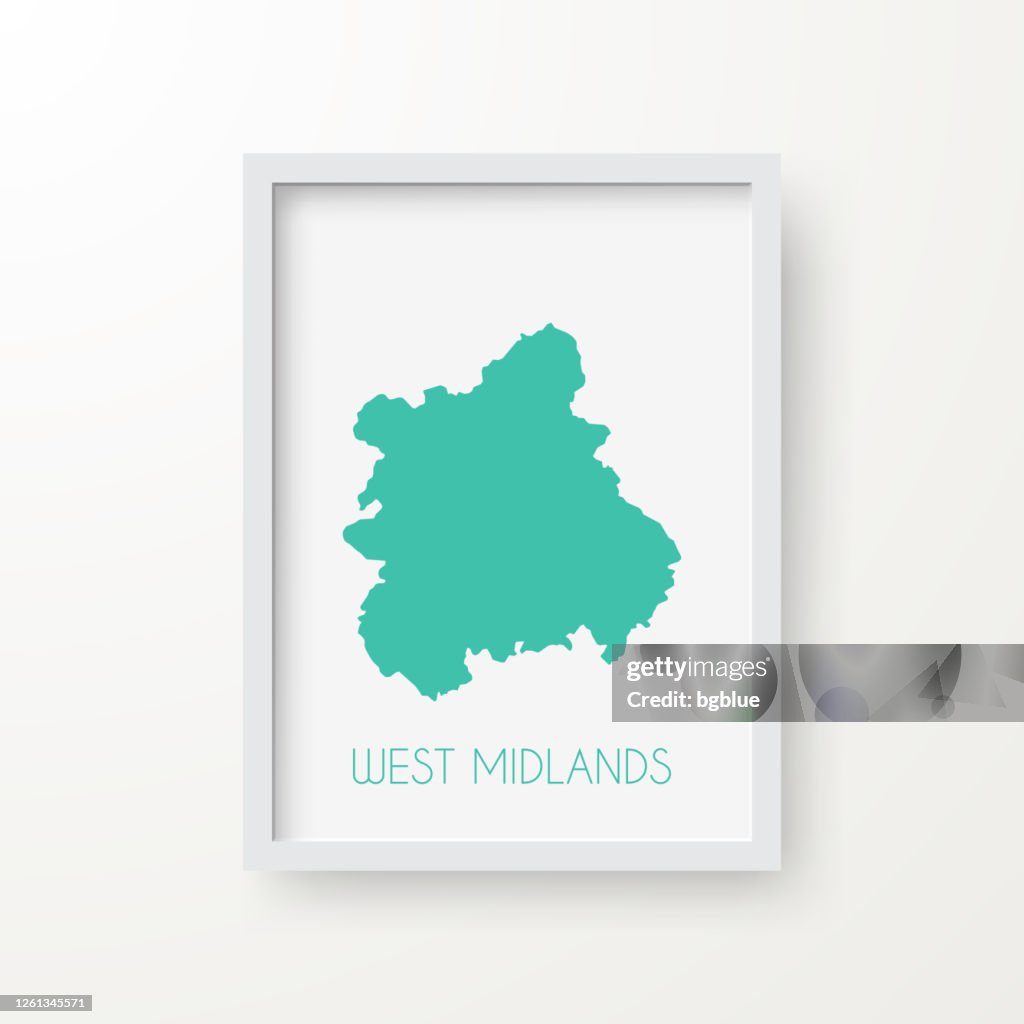 Midlands Map Vector West Midlands Map In A Frame On White Background High-Res Vector ...