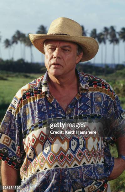 American actor Joe Don Baker stars as CIA agent Jack Wade in the James Bond film 'GoldenEye', here being filmed on location in Puerto Rico, 1995.