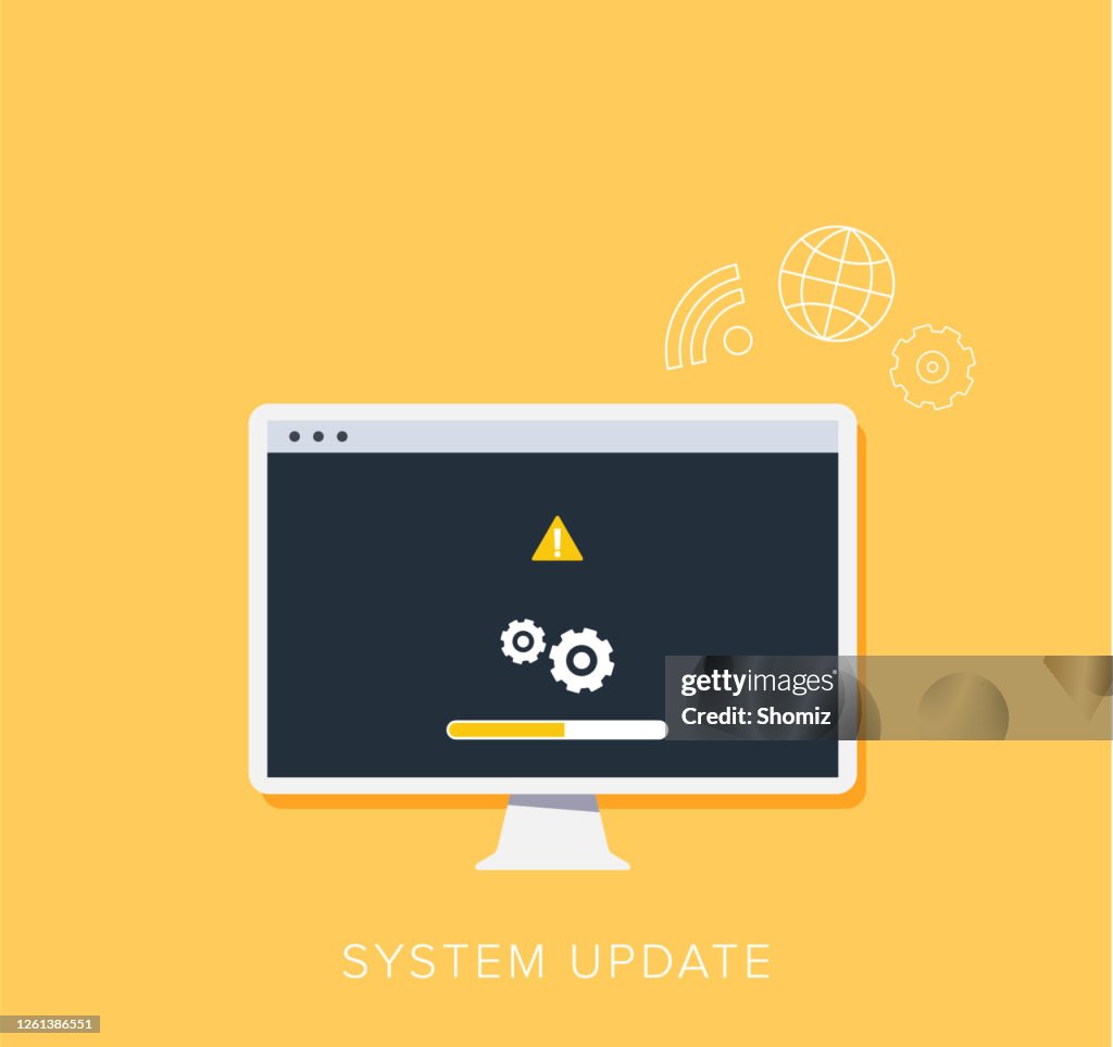 Software Update Interface Include Version System Update Improvement Change New Version Software High-Res Vector ...