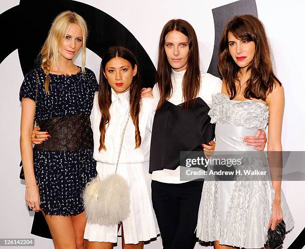 Co-Chairs Poppy Delevingne, Jen Brill, Vanessa Traina and Caroline Sieber wearing Chanel attend the annual RxART PARTY! sponsored by CHANEL Beaute at...