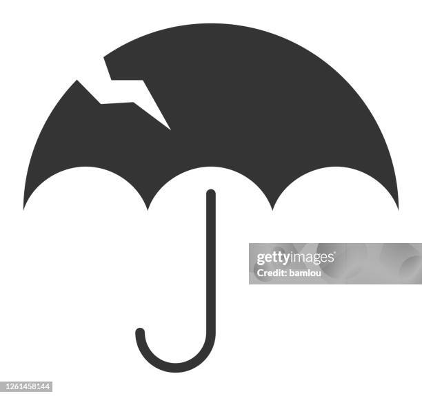 broken umbrella icon - broken atm stock illustrations