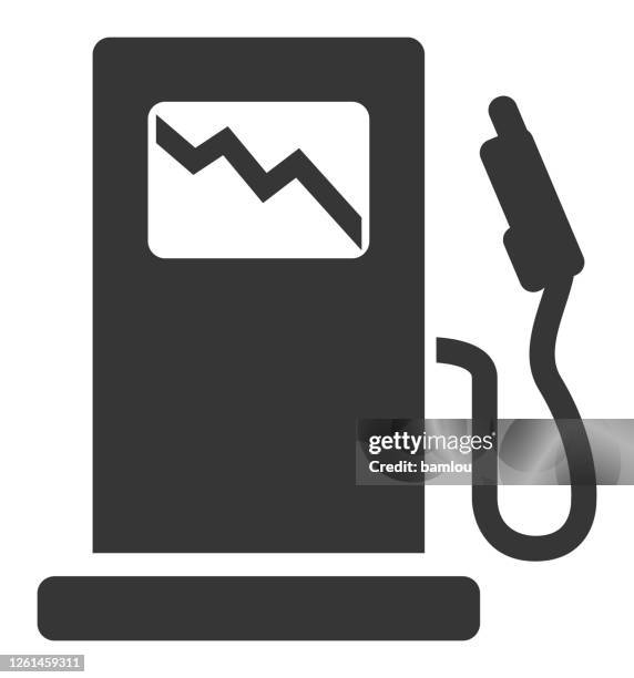 gas tank price fall icon - out of business stock illustrations