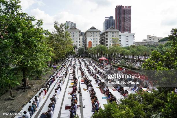 Muslims gather to perform the Eid Al-Adha prayer at at the Islamic Centre of Thailand, in Bangkok, Thailand, 29 June 2023. Eid al-Adha is the holiest...