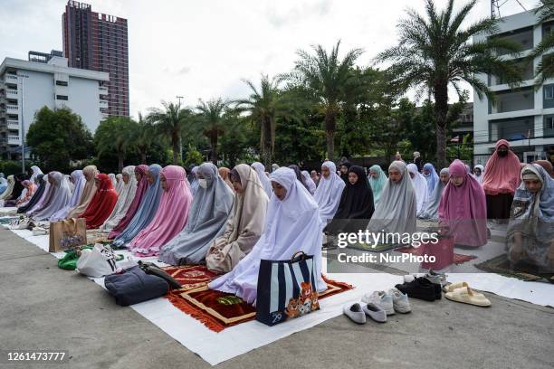 Muslims gather to perform the Eid Al-Adha prayer at at the Islamic Centre of Thailand, in Bangkok, Thailand, 29 June 2023. Eid al-Adha is the holiest...