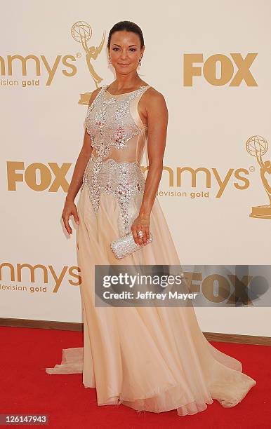 Eva La Rue arrives at the 63rd Primetime Emmy Awards at the Nokia Theatre L.A. Live on September 18, 2011 in Los Angeles, California.