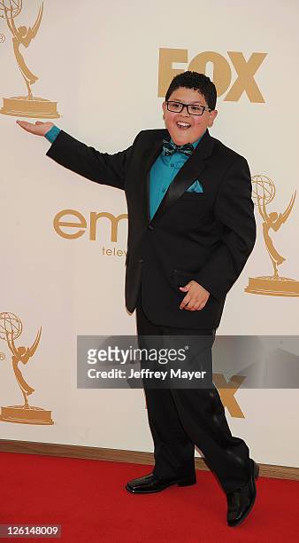 Rico Rodriguez arrives at the 63rd Primetime Emmy Awards at the Nokia Theatre L.A. Live on September 18, 2011 in Los Angeles, California.