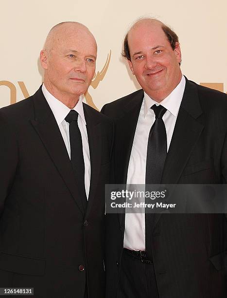 Creed Bratton and Brian Baumgartner arrive at the 63rd Primetime Emmy Awards at the Nokia Theatre L.A. Live on September 18, 2011 in Los Angeles,...