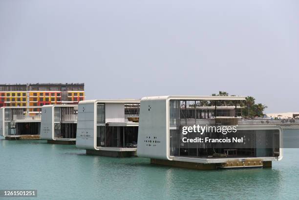 General view of Floating Seahorse Villas on July 28, 2020 in Dubai, United Arab Emirates. The US$5-billion project, originally launched in 2008, has...