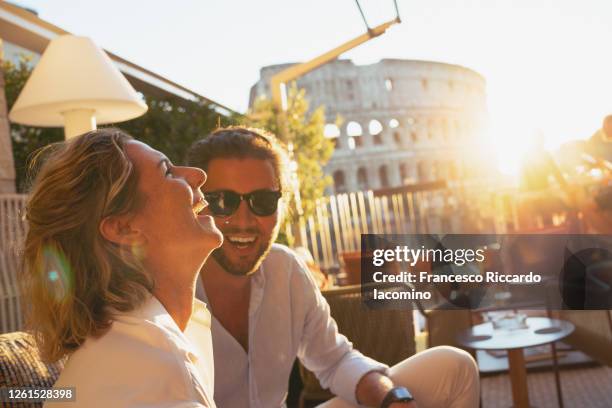 sunset in rome. lazio, italy - couple party bildbanksfoton och bilder