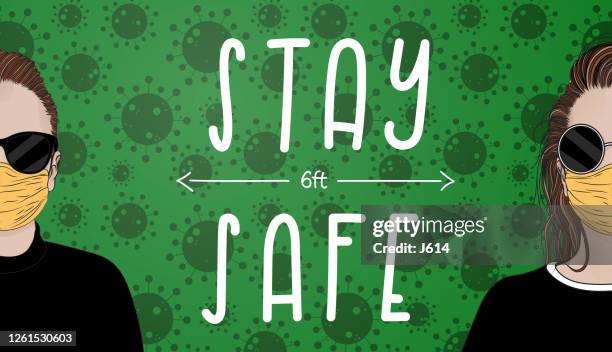 social distancing - highlights hair stock illustrations