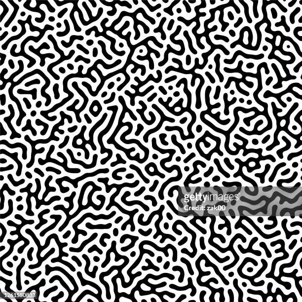 seamless turing pattern - geometric maze stock illustrations