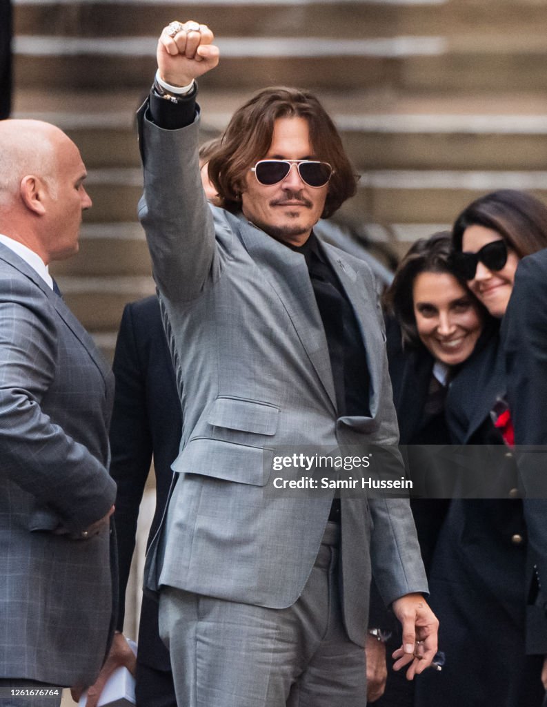 Johnny Depp leaves the Royal Courts of Justice, Strand on July 28 ...