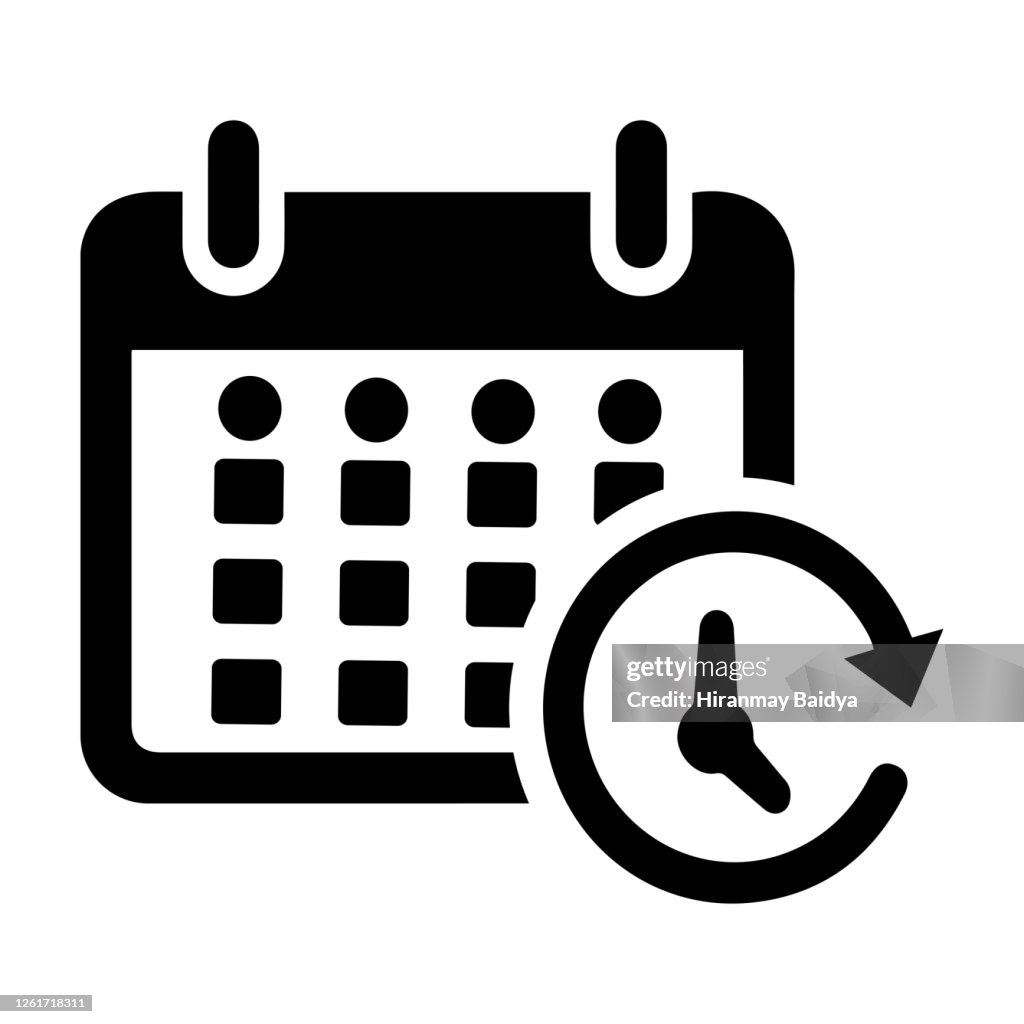 Kalender, Zeitplan-Symbol / schwarze Farbe