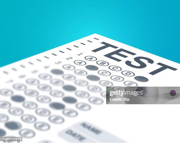 standardized test or multiple choice exam - standardized test stock illustrations