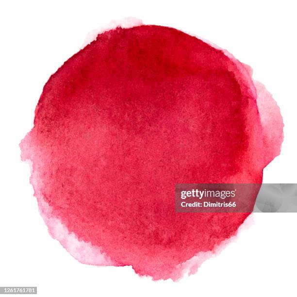 hand drawn watercolor stain - red circle stock illustrations