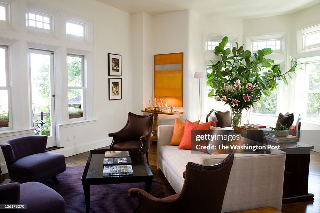 The Living Room of Eileen Ritter and Michael Mooney in their Condo in the Former Qing Legation Building in Adams Morgan, Washington DC