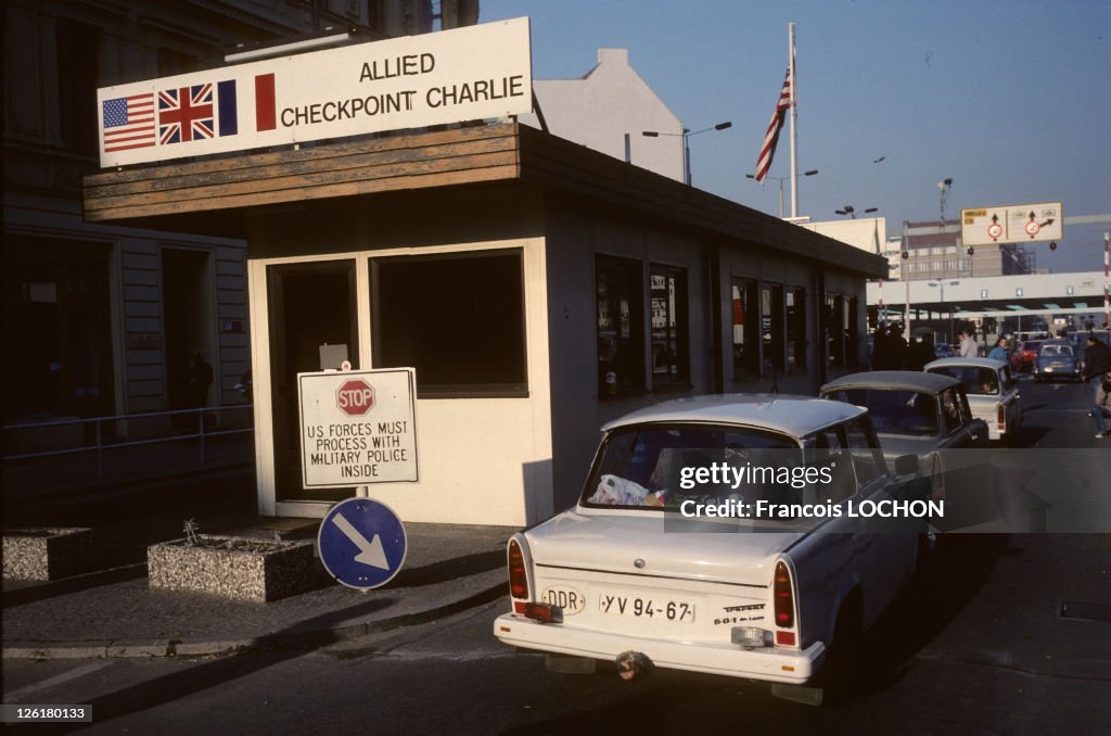 Berlin Wall And Checkpoint Charlie In 1989
