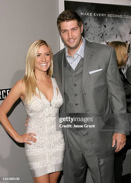 Actress Kristin Cavallari and NFL player Jay Cutler arrive at the "Source Code" Los Angeles Premiere held at ArcLight Cinemas on March 28, 2011 in...