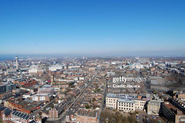 aerial view of liverpool - liverpool cathedral stock pictures, royalty-free photos & images