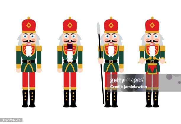 christmas nutcracker figures - toy soldier doll decorations - german culture stock illustrations