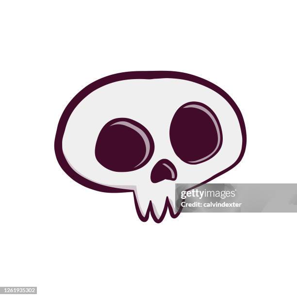 human skull cartoon illustratiion - skull and crossbones stock illustrations