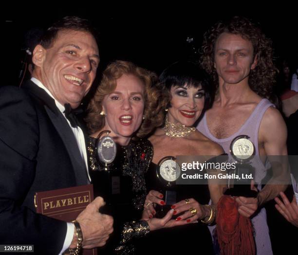 Ron Leibman, Madeline Kahn, Chita Rivera and Brent Carver attend 59th Annual New York Drama League Awards Gala on May 6, 1993 at the Plaza Hotel in...