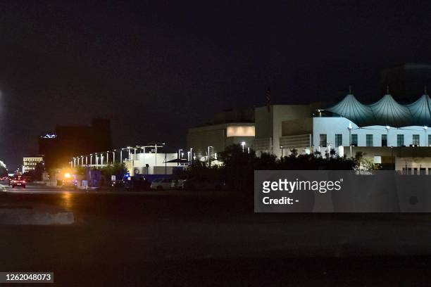 This picture shows the US consulate in Jeddah early on June 29, 2023. A security guard and a gunman were both killed in an exchange of gunfire in...