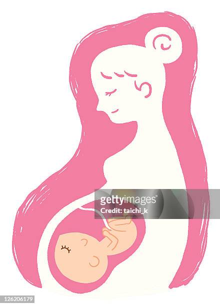 schwangerschaftsmode – bild - baby in womb stock-grafiken, -clipart, -cartoons und -symbole
