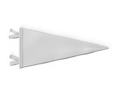 Blank Small Vintage College Pennant, 3d illustration.