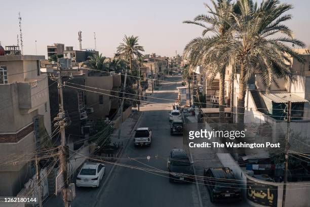 View of a residential street in the Mansour district of Baghdad. Saddam-era spacious land plots are now divided in half as the city grows and the...