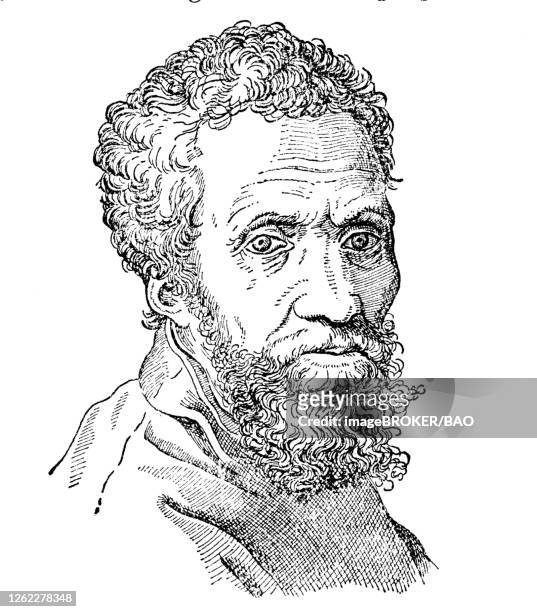 michelangelo di lodovico buonarroti simoni or more commonly known by his first name michelangelo, italian sculptor, painter, architect and poet of the high renaissance, italy, 1890 - michelangelo artist stock illustrations