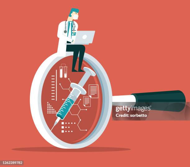 vaccine - businessman - pharmaceutical factory stock illustrations