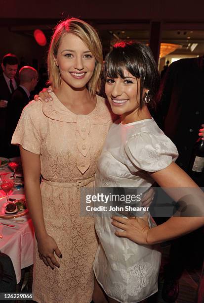 Actresses Dianna Agron and Lea Michele attend the 3rd Annual Variety's Power of Women Event presented by Lifetime at the Beverly Wilshire Four...