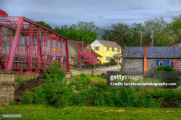 yellow house in old appleton - missouri flag stock pictures, royalty-free photos & images