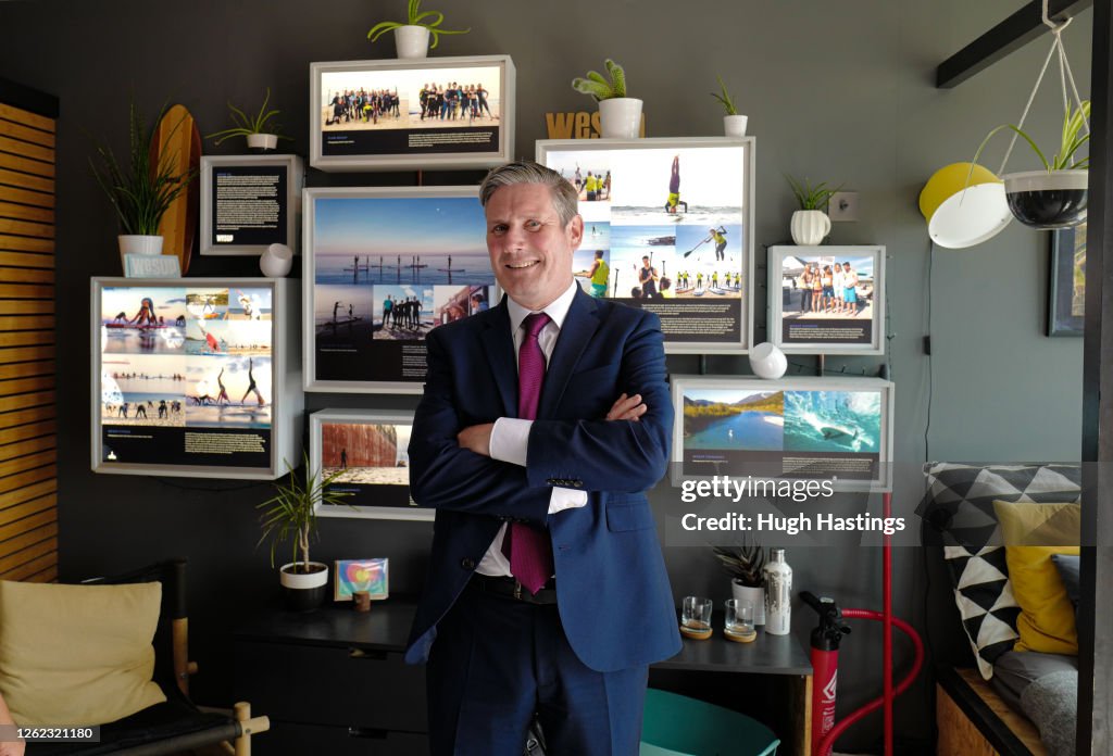 Keir Starmer Visits Seafront Tourist Businesses in Falmouth To Discuss The Impact Of Covid-19