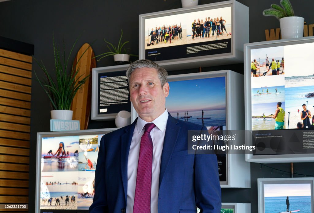 Keir Starmer Visits Seafront Tourist Businesses in Falmouth To Discuss The Impact Of Covid-19