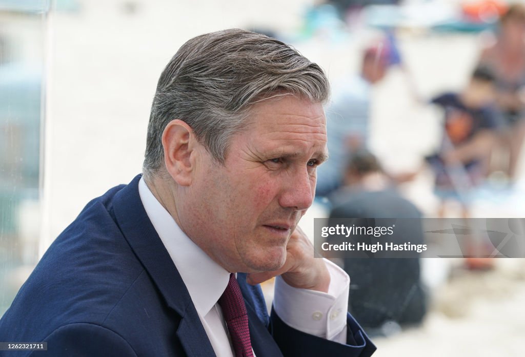 Keir Starmer Visits Seafront Tourist Businesses in Falmouth To Discuss The Impact Of Covid-19