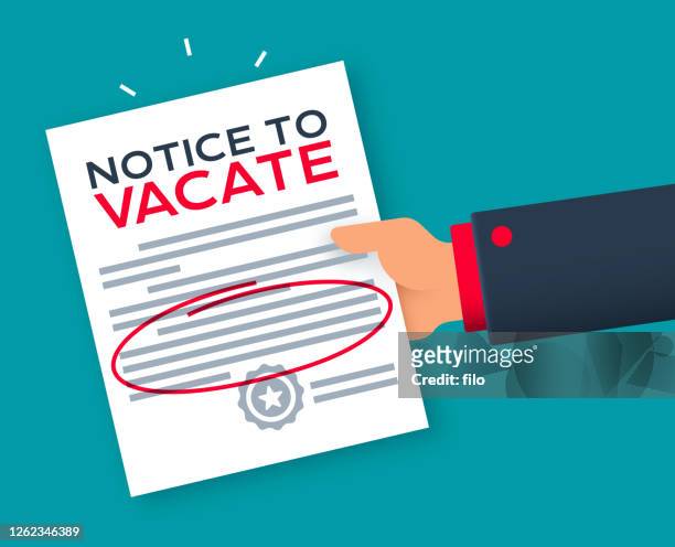 eviction notice to vacate notice warning - information sign stock illustrations