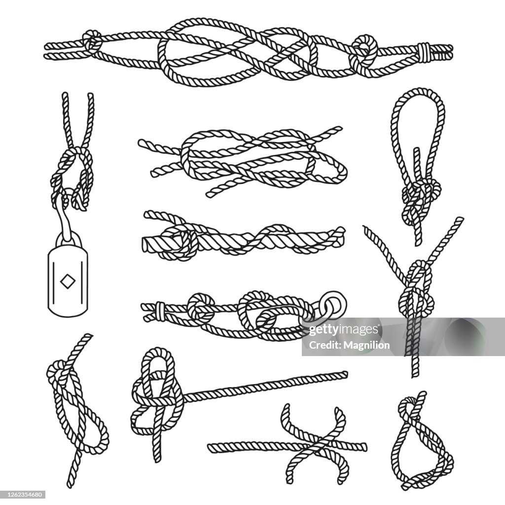 Inking Rope Draw Rope Knot Drawing