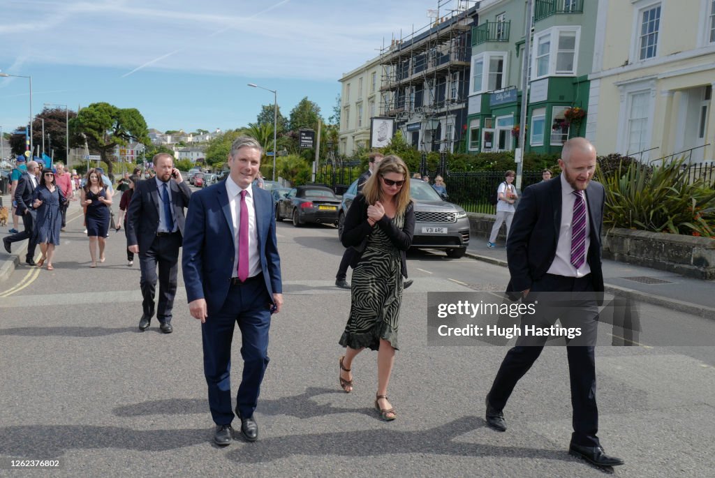 Keir Starmer Visits Seafront Tourist Businesses in Falmouth To Discuss The Impact Of Covid-19