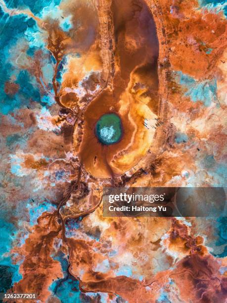 "devil's eye", thermal spring of aiken in qinghai, china - geyser ストックフォトと画像