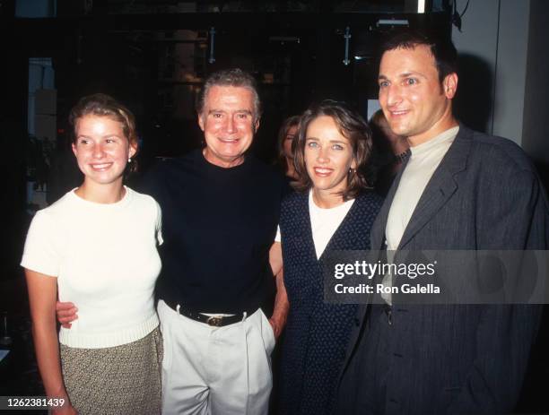 Jennifer Philbin, Regis Philbin and Michael Gelman attend "Radu's Simply Fit" Book Party at Ansonia Restaurant in New York City on July 16, 1996.