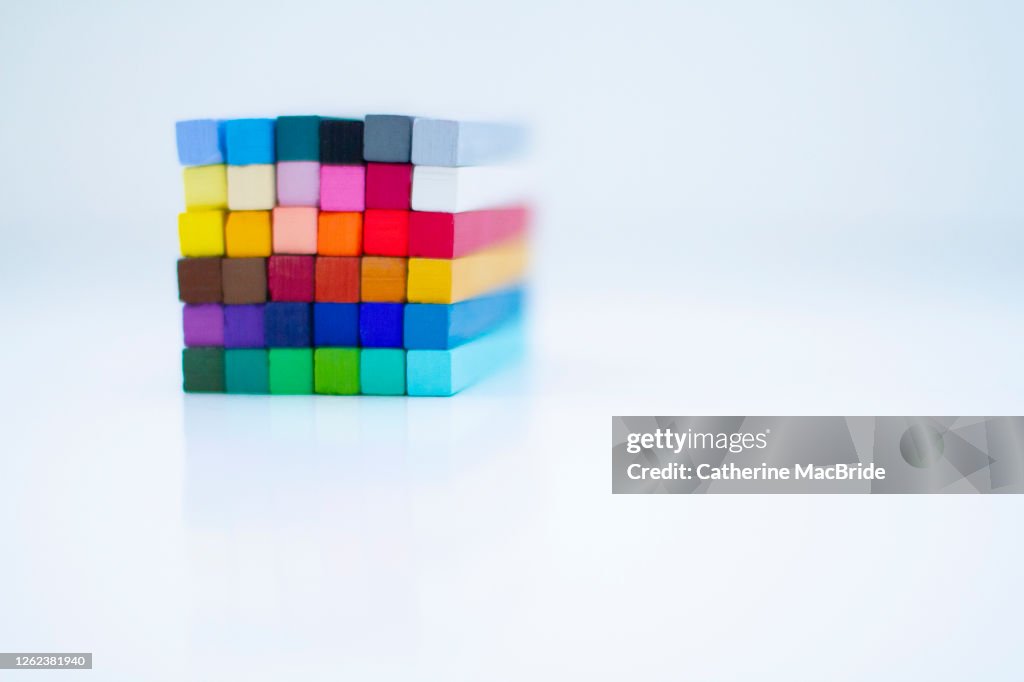 Chalk Pastels arranged in a cube