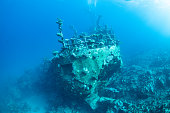Ship wreck, underwater wreck, battleship wreck , fisher boat wreck