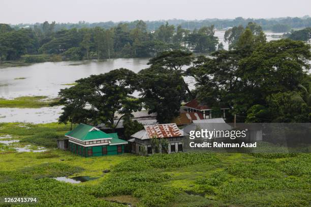 flooded houses seen in bangladesh - rainy day in dhaka stock pictures, royalty-free photos & images