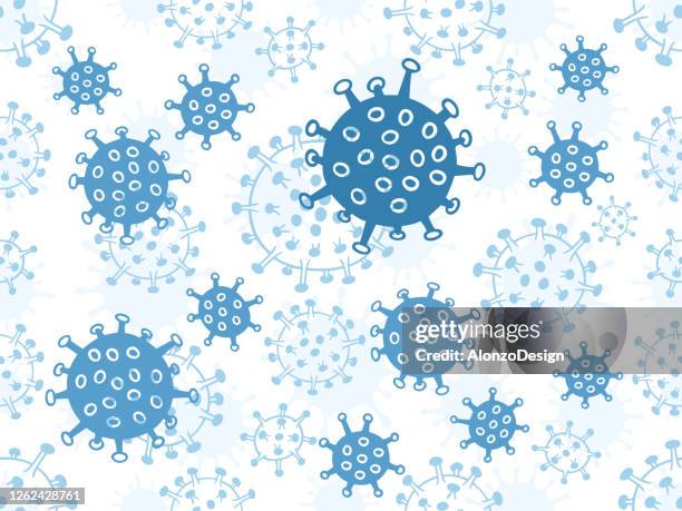 ilustrações de stock, clip art, desenhos animados e ícones de coronavirus background. covid-19 seamless pattern. - adenovírus