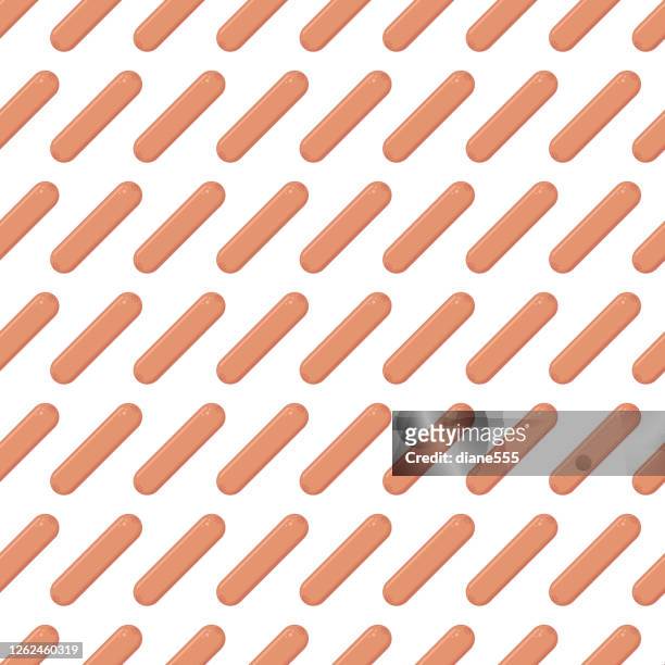 hotdogs seamless pattern - double hotdog stock illustrations