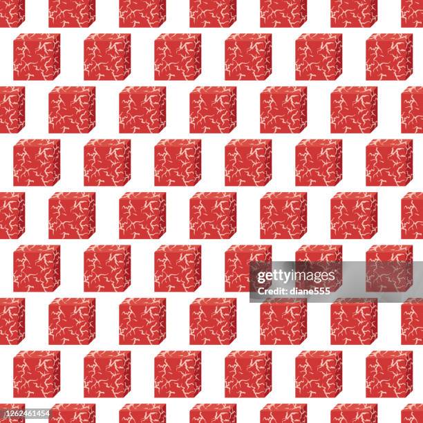kobe beef seamless pattern - ground meat white background stock illustrations